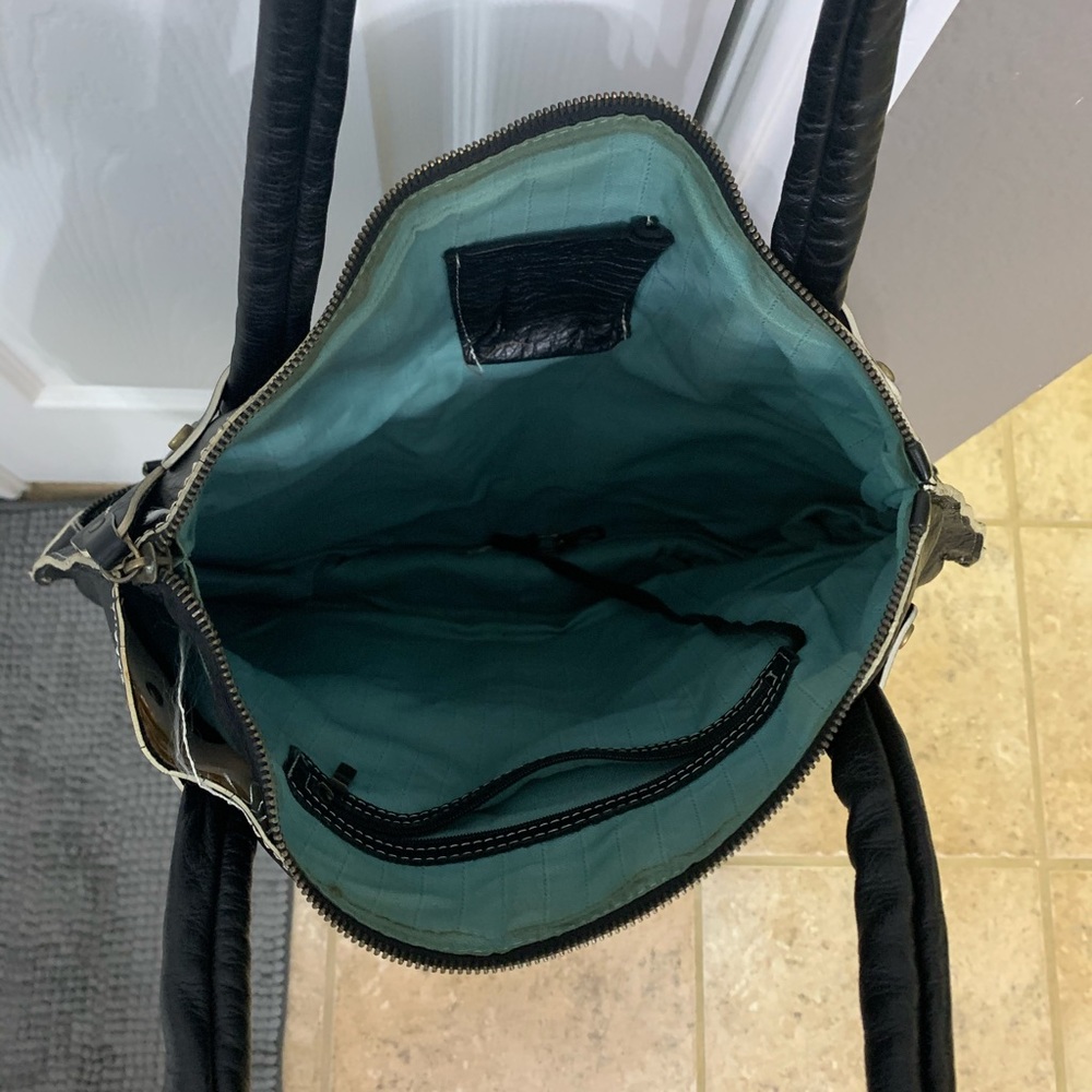 Black Leather Hobo Tote - image 6